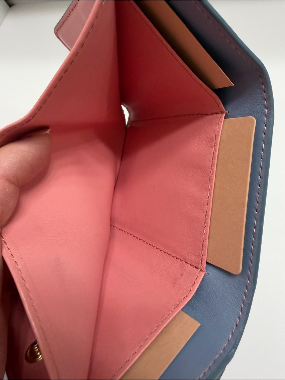 EUC- MIU MIU MADRAS LEATHER TRIFOLD WALLET- WOTH BOX AND COA CARD AND TAG 🦋🌸 - Picture 5 of 15
